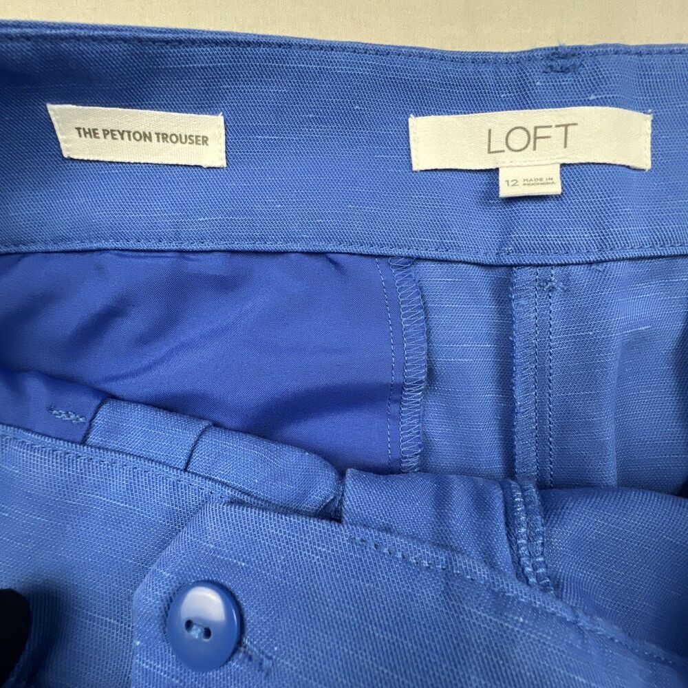 Loft Linen Blend Peyton Trouser Wide Leg Pants Size 12 - Picture 6 of 6